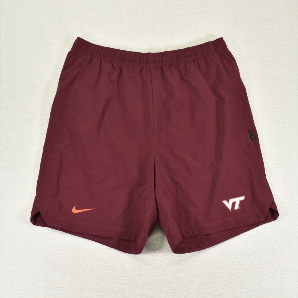 Nike Virginia Tech Hokies Dri-Fit Maroon Shorts Football Team Issued On Field L